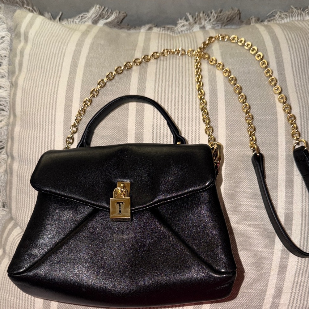 Ted Baker Black Mini Bag with Gold Chain